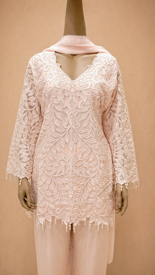 Blush Pink Embroidered Kurta Set
