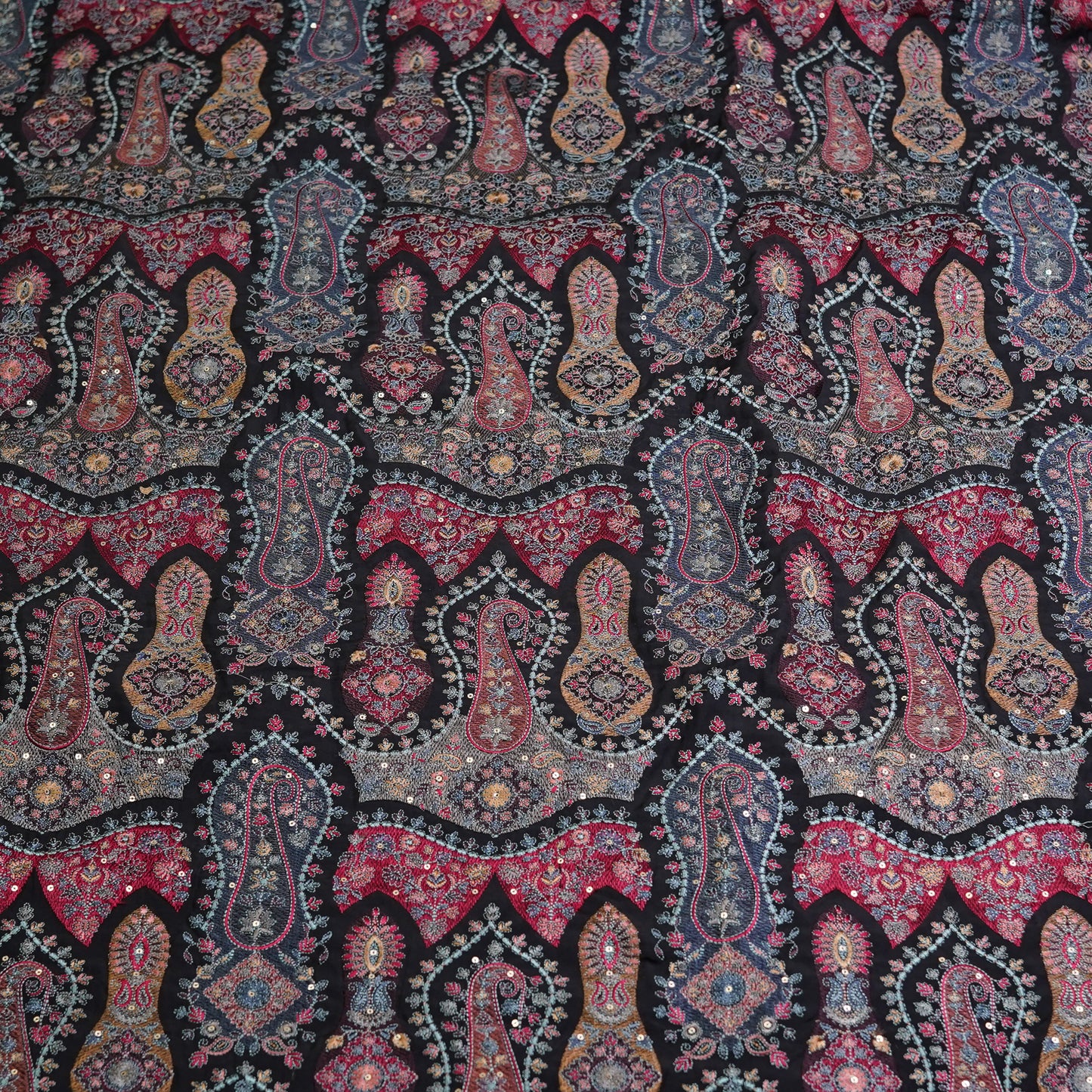 SLUB SILK WITH EMBROIDERY WORK