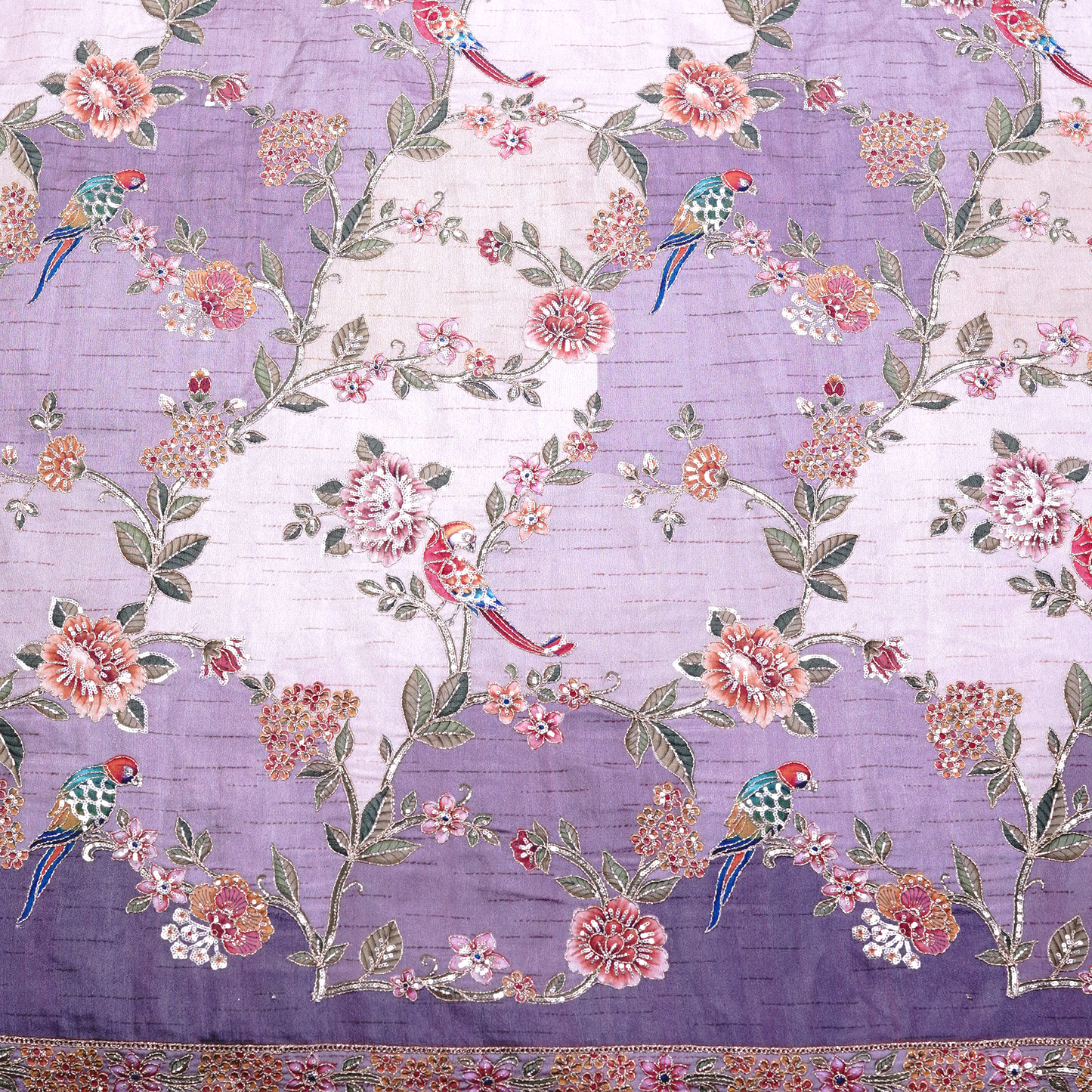 SLUB SILK WITH EMBROIDERED WORK