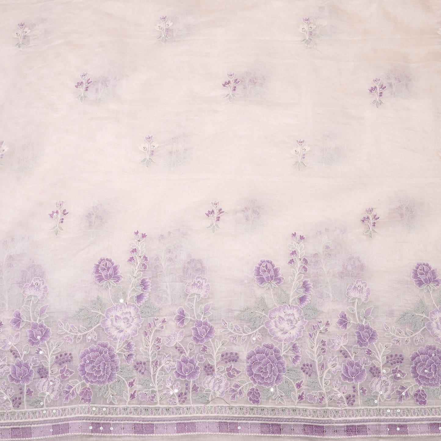 ELEGANT CHANDERI EMBROIDERED FABRIC