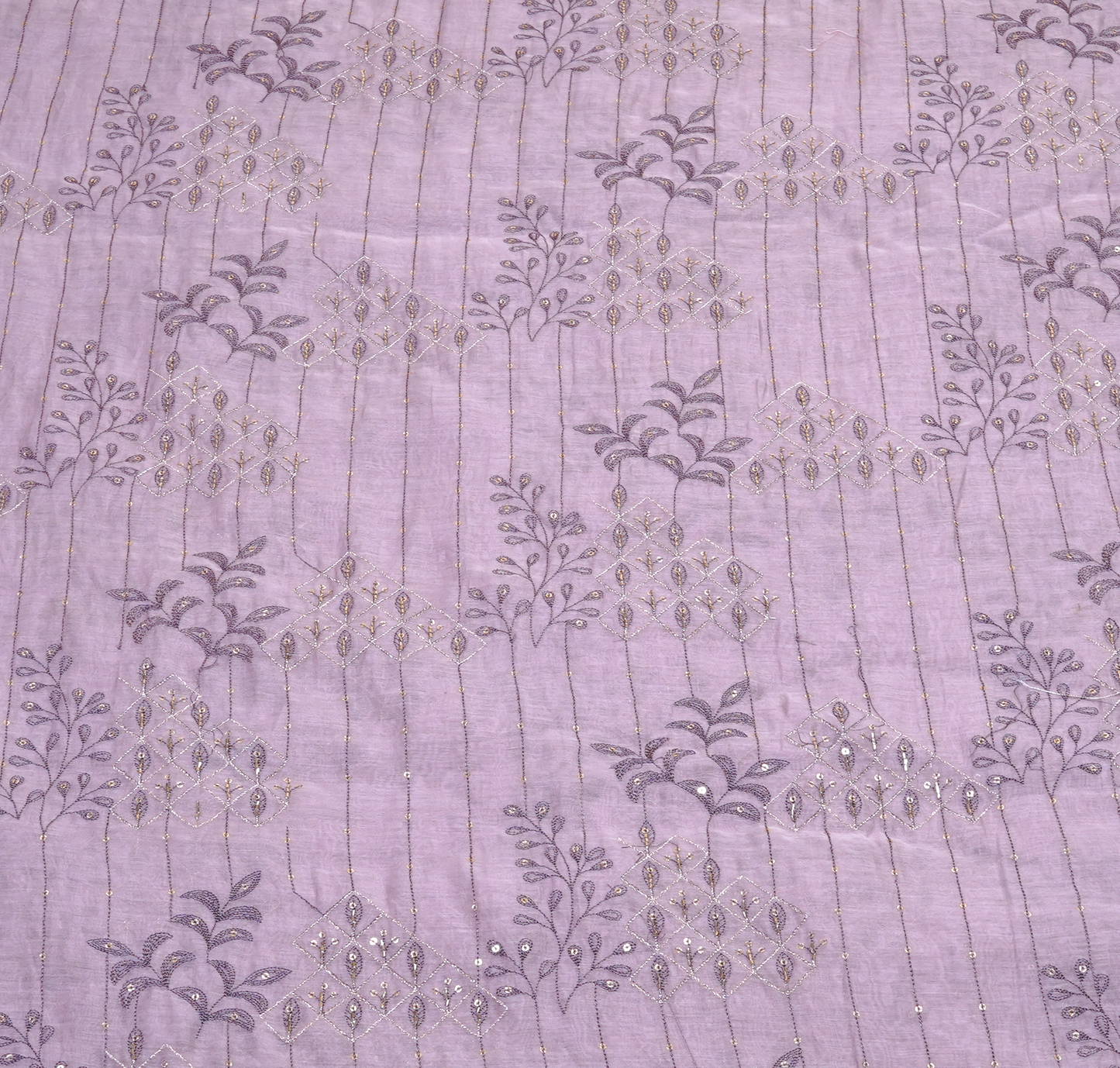 Dusty Rose Chanderi Silk with Intricate Zari and Sequin Detailing