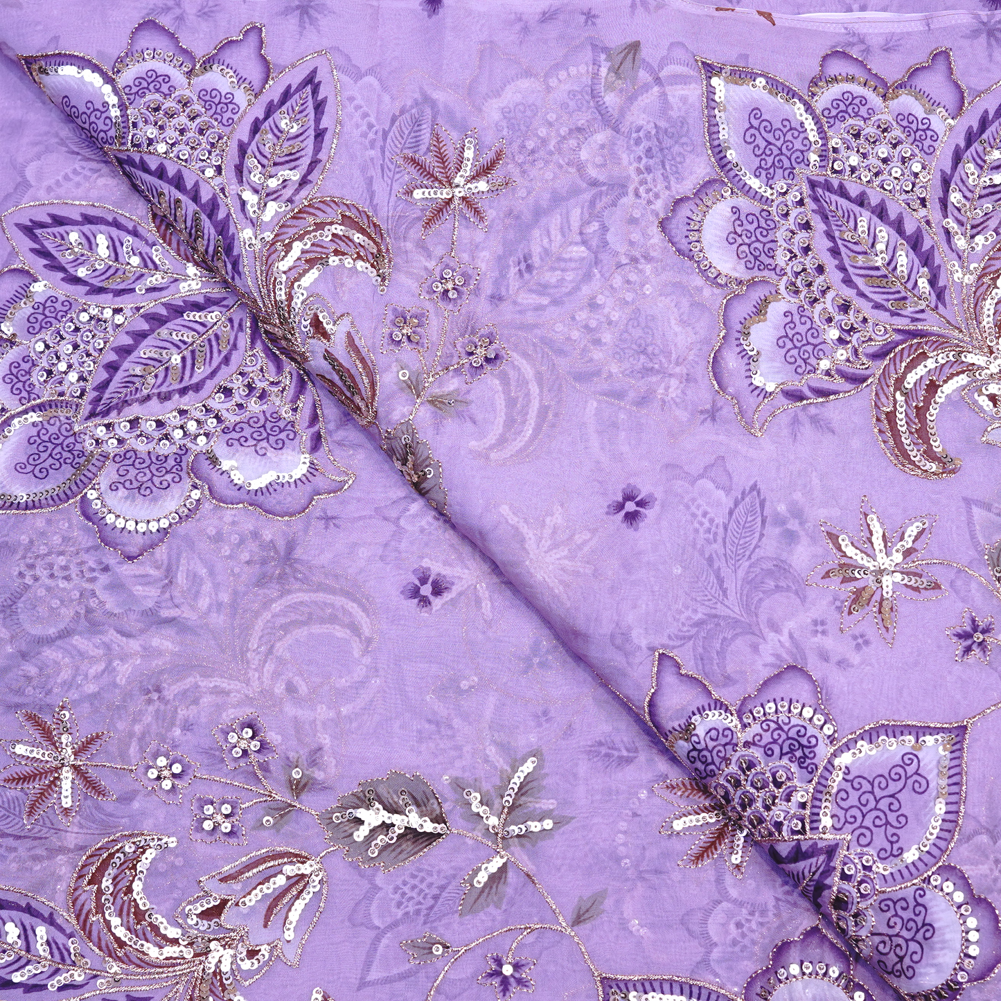 Royal Orchid Purple Viscose Organza Fabric
