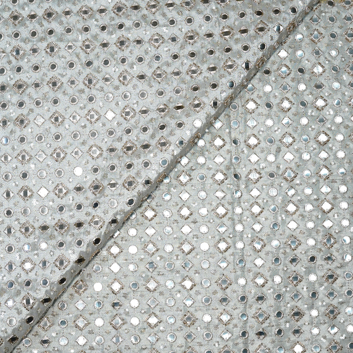 Shimmer Mirror Work Tissue Fabric