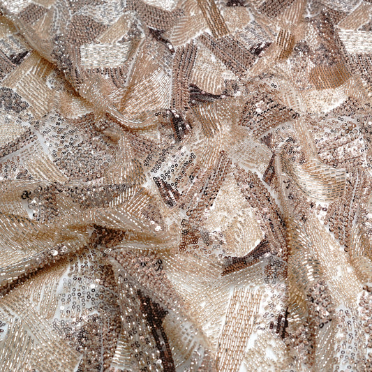 Elegant Hand Embellished Net Fabric