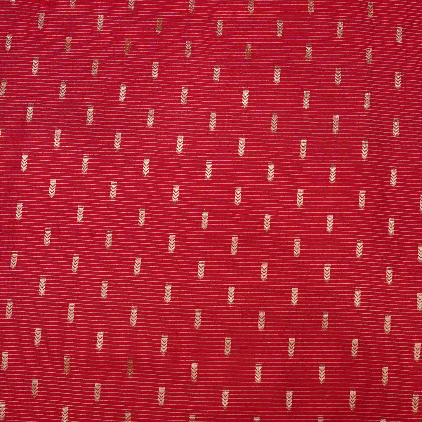 Red Banarasi Silk Brocade Fabric