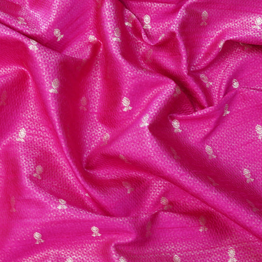 Rani Pink Banarasi Silk Woven Fabric