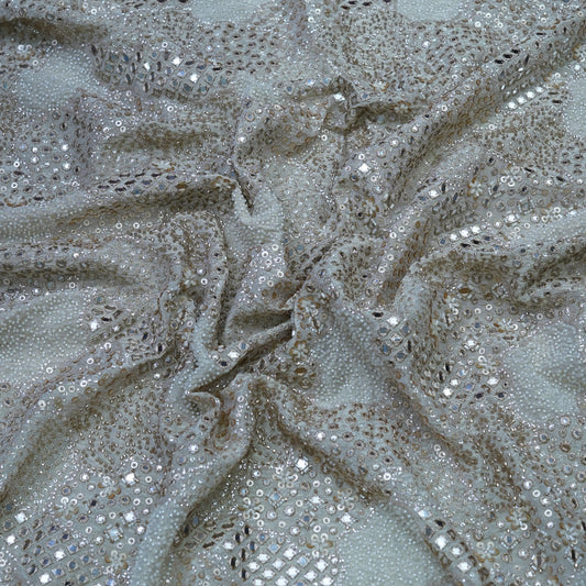 Mirror & Sequin Embroidered Fabric