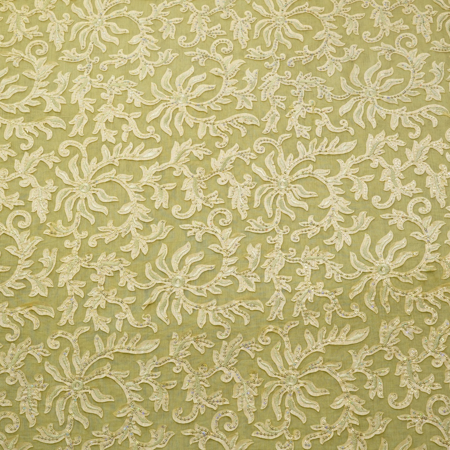 Luxury Floral Sequin Embroidered Fabric