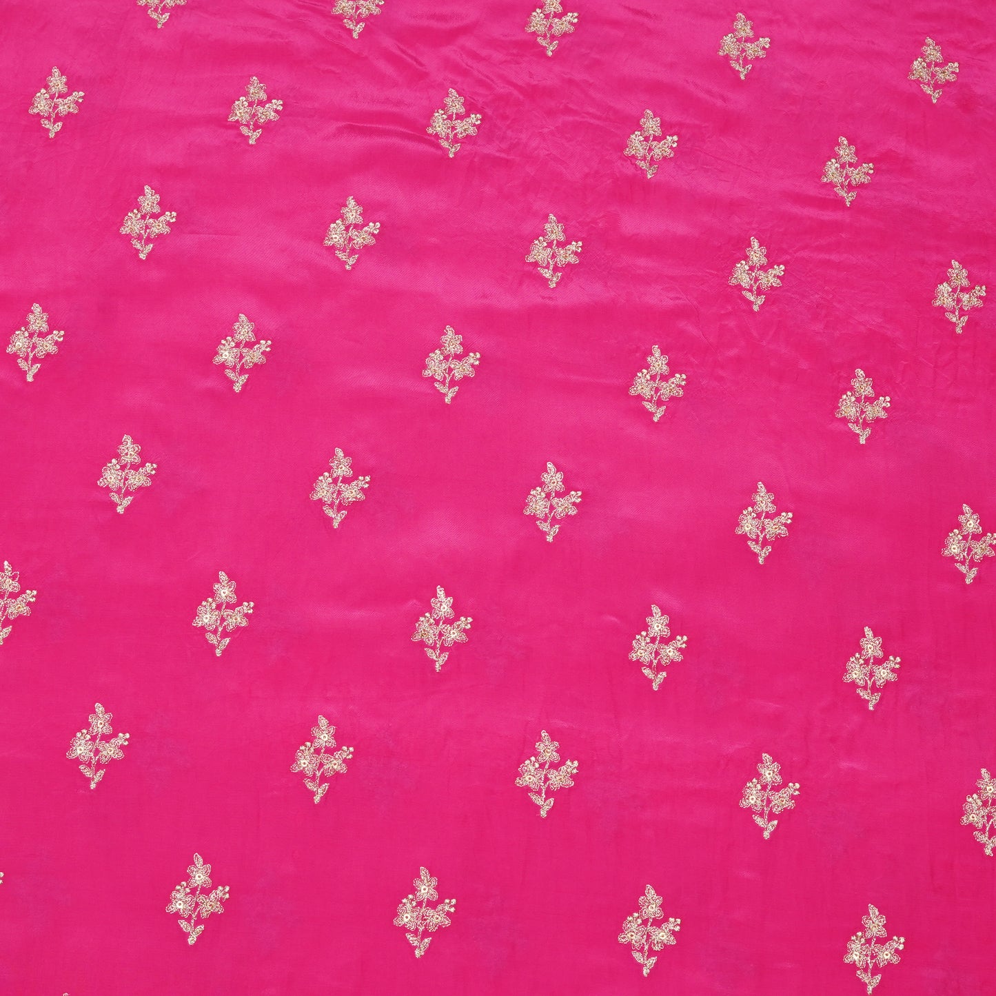 Pink Butti Embroidery Fabric.