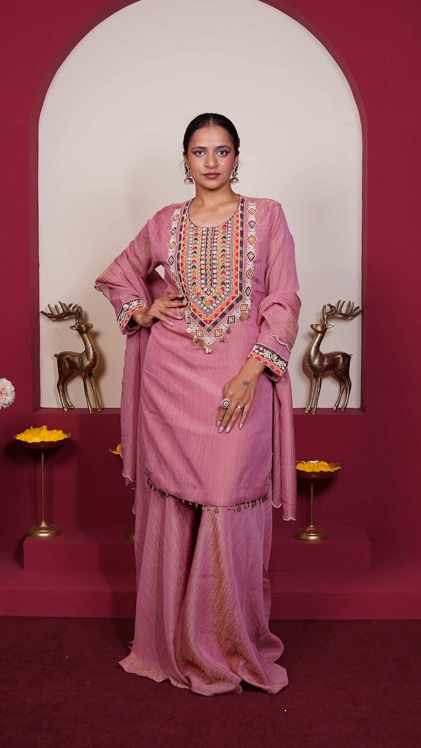 Regal Rose Embroidered Suit Set.