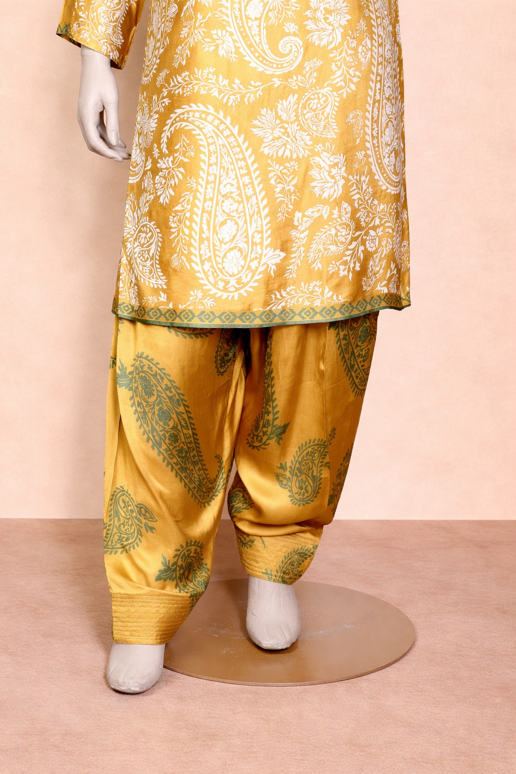 Mustard Paisley Printed Cord Set