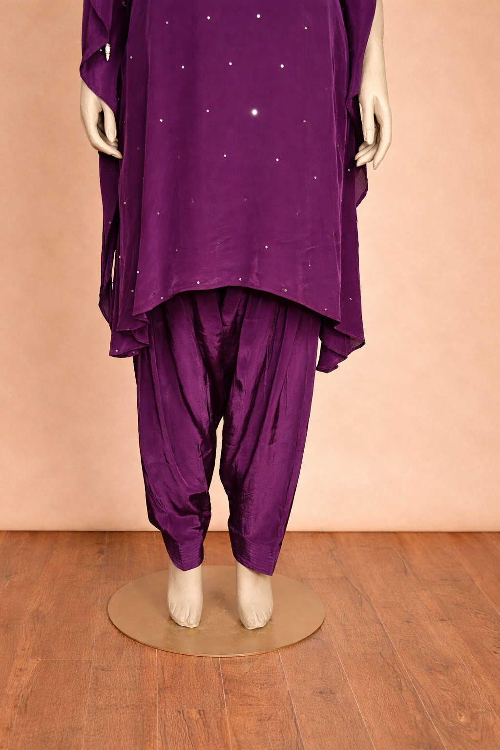 Elegant Purple Embroidered Kaftan Cord Set