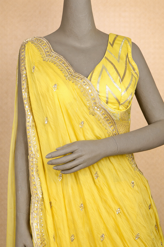 Yellow Embroidered Lehenga Set with Dupatta