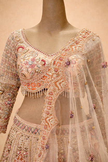 Luxury Champagne & Rust Bridal Lehenga