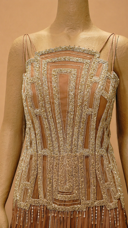 Copper Gold Art Deco Embellished Lehenga