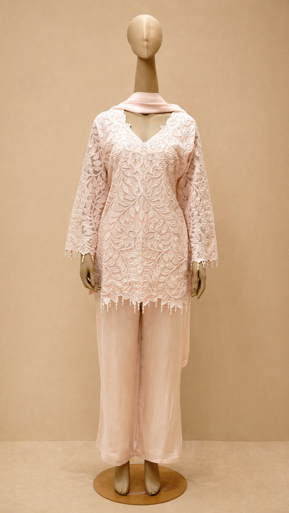Blush Pink Embroidered Kurta Set