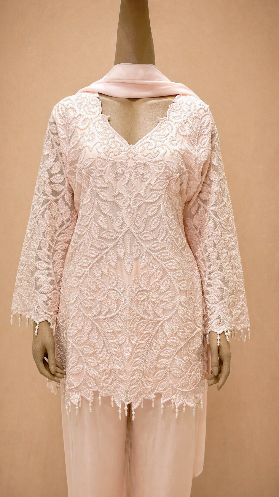 Blush Pink Embroidered Kurta Set