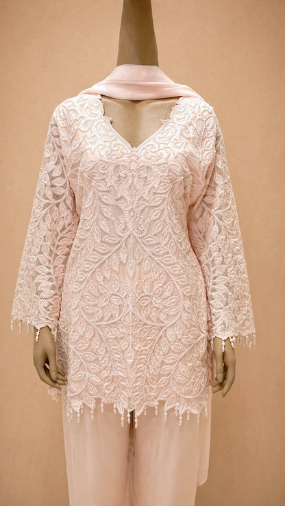 Blush Pink Embroidered Kurta Set