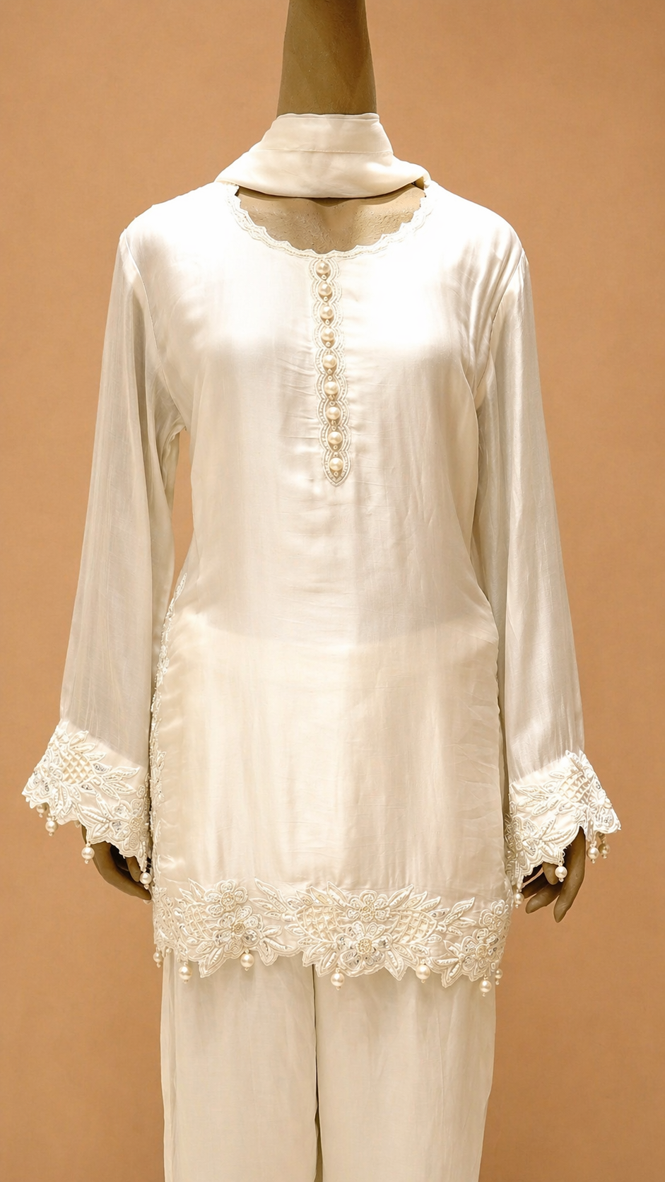 Classic Ivory Embellished Kurta Set