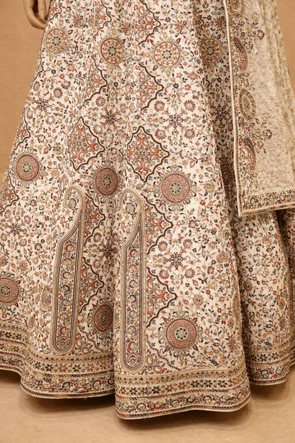 Elegant Ivory Floral Lehenga Set