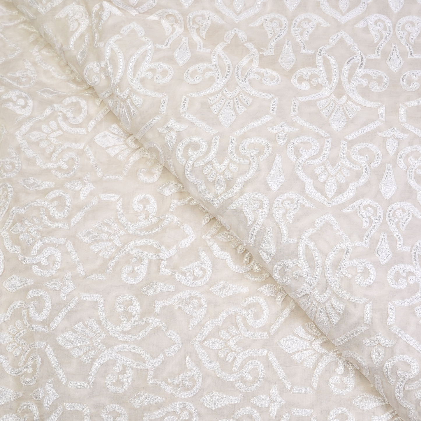 CHANDERI WITH PATCH WORK