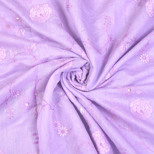 CHANDERI EMBROIDERED FABRIC