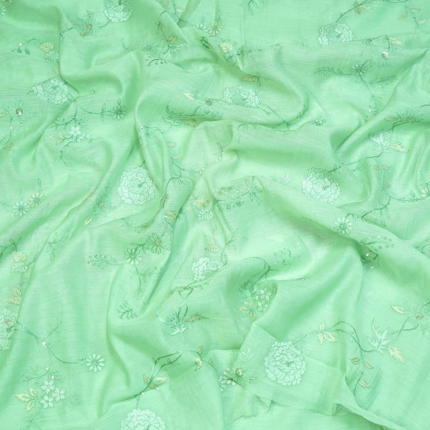 CHANDERI EMBROIDERED FABRIC