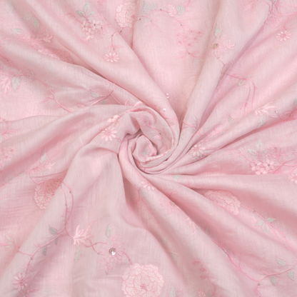 CHANDERI EMBROIDERED FABRIC