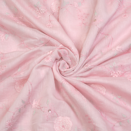 CHANDERI EMBROIDERED FABRIC