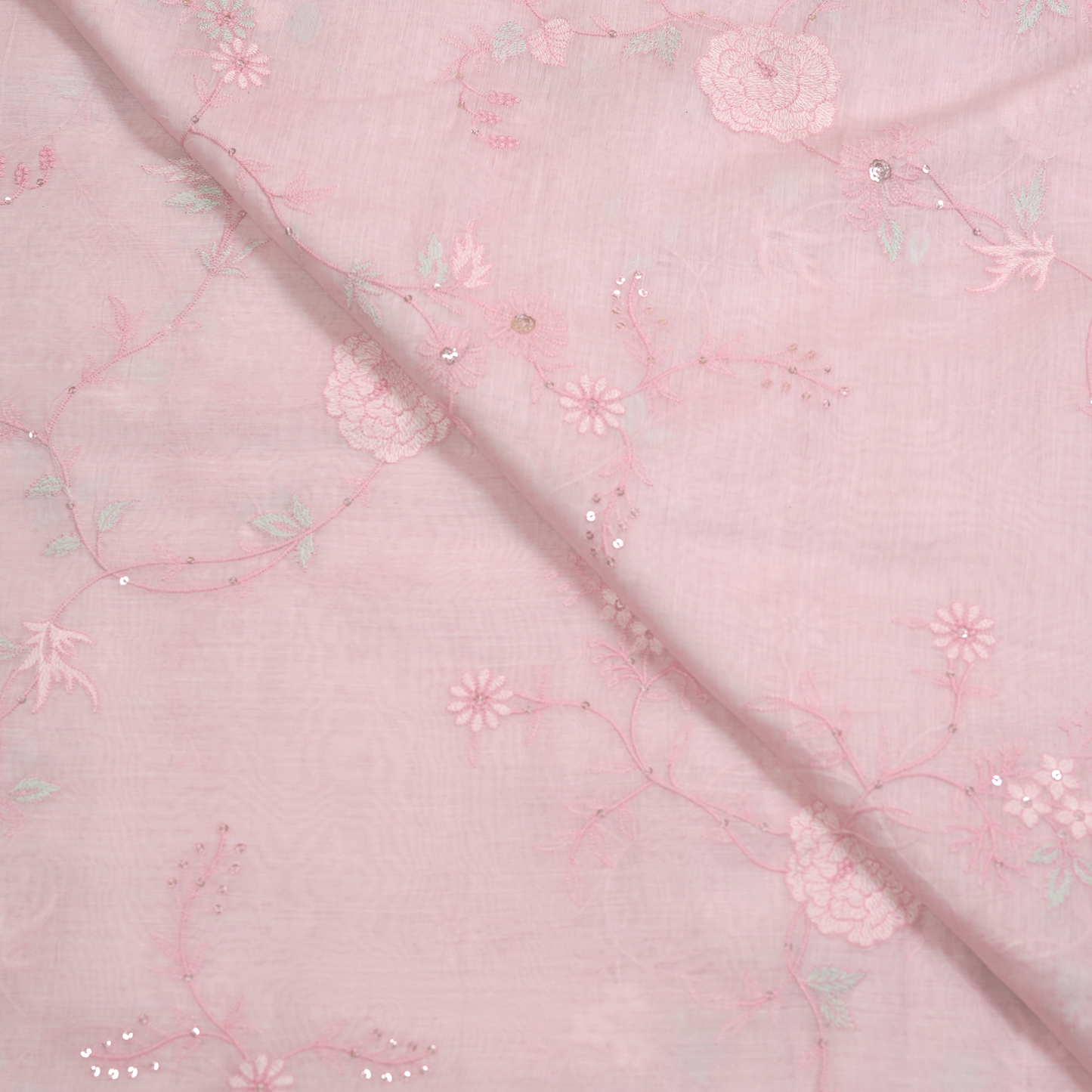 CHANDERI EMBROIDERED FABRIC