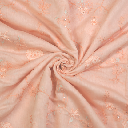 CHANDERI EMBROIDERED FABIRC