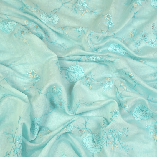 CHANDERI EMBROIDERED FABRIC