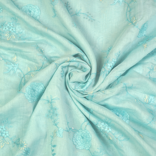 CHANDERI EMBROIDERED FABRIC