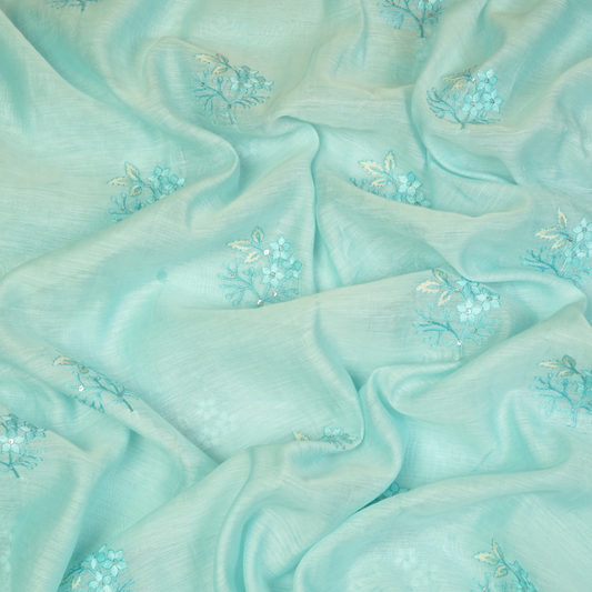 CHANDERI EMBROIDERED FABRIC