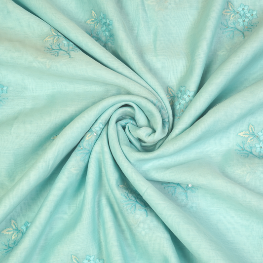 CHANDERI EMBROIDERED FABRIC