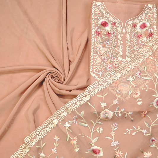 PURE ORGANZA UNSTITCHED SUITS WITH DUPATTA