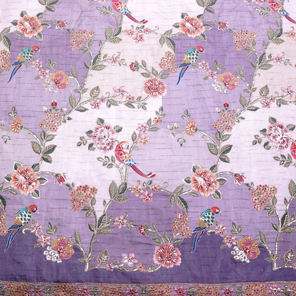SLUB SILK WITH EMBROIDERED WORK