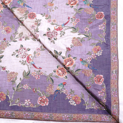 SLUB SILK WITH EMBROIDERED WORK