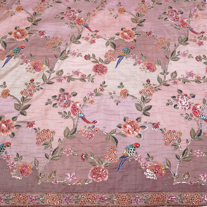SLUB SILK WITH EMBROIDERED WORK