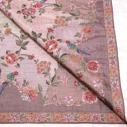 SLUB SILK WITH EMBROIDERED WORK