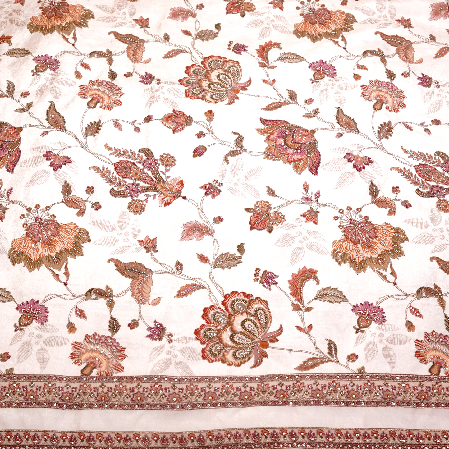 SLUB SILK WITH EMBROIDERED WORK
