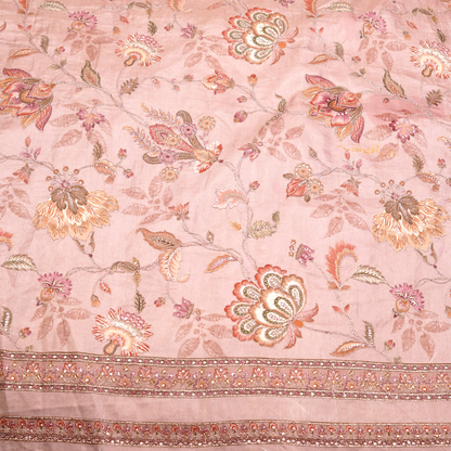 SLUB SILK WITH EMBROIDERED WORK