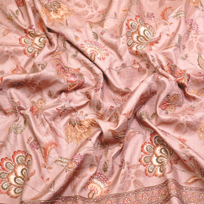 SLUB SILK WITH EMBROIDERED WORK