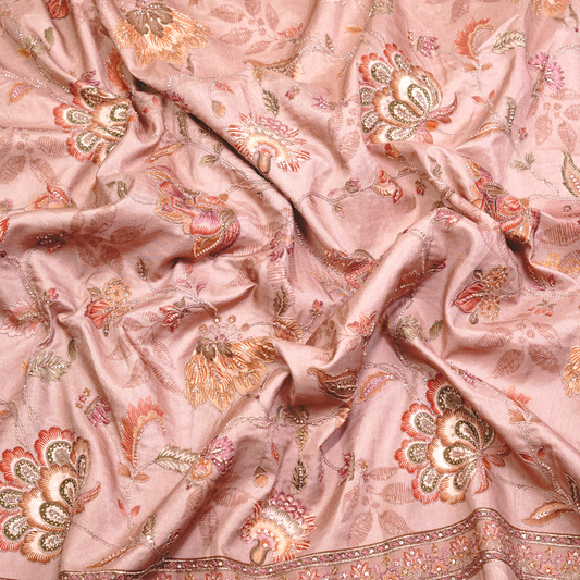 SLUB SILK WITH EMBROIDERED WORK