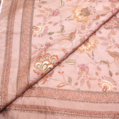 SLUB SILK WITH EMBROIDERED WORK