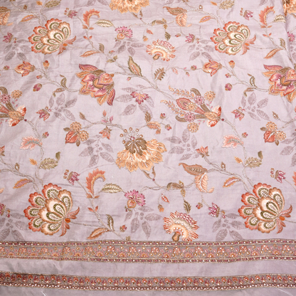 SLUB SILK WITH EMBROIDERED WORK