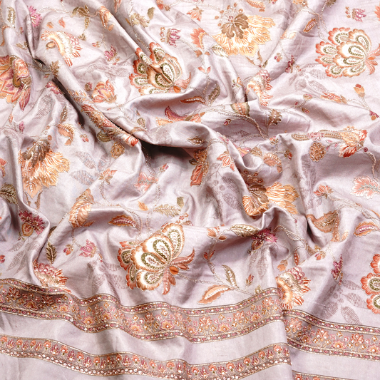 SLUB SILK WITH EMBROIDERED WORK