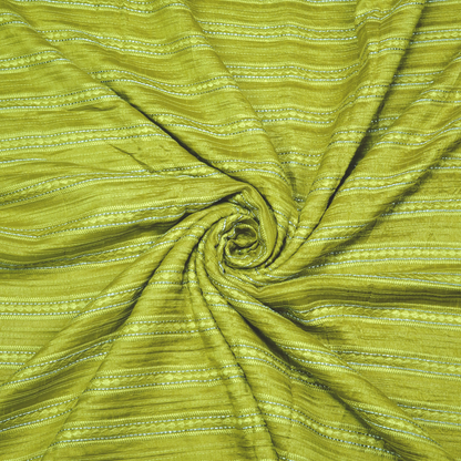 STRIPE EMBROIDERED PATTERN ON SLUB SILK