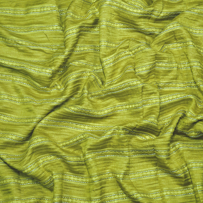 STRIPE EMBROIDERED PATTERN ON SLUB SILK