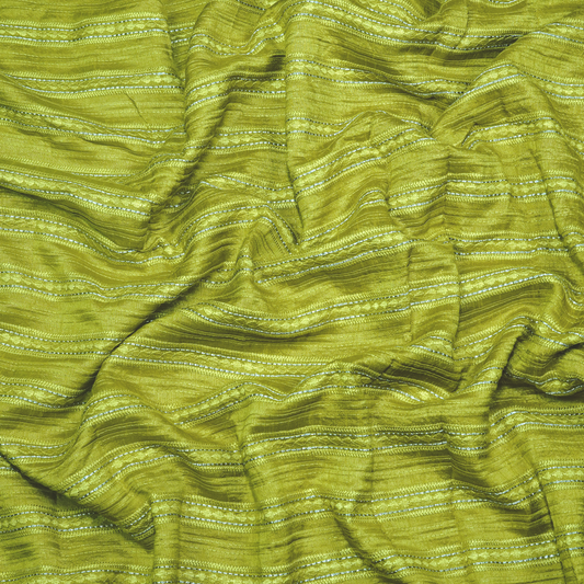 STRIPE EMBROIDERED PATTERN ON SLUB SILK